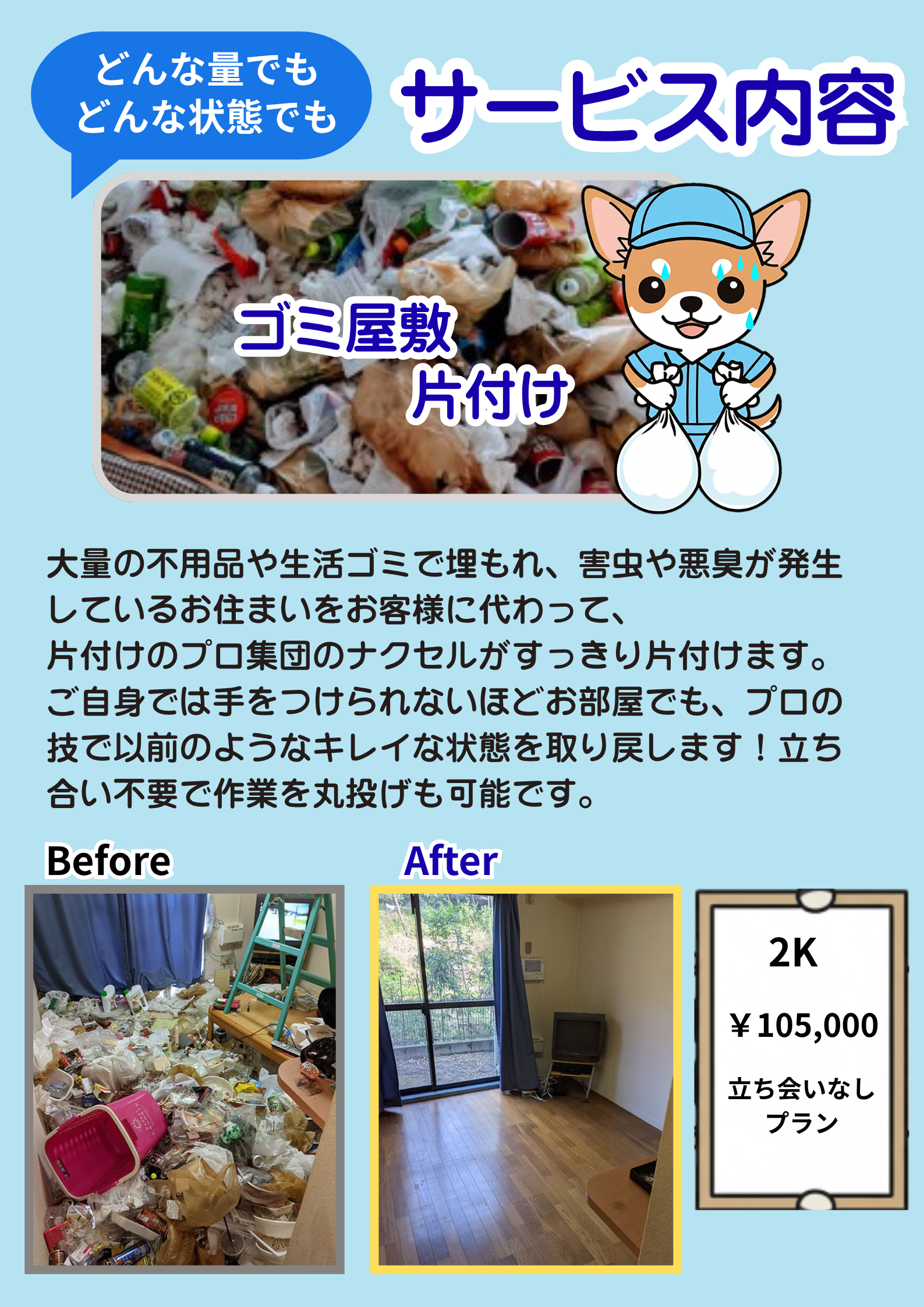 ゴミ屋敷片付け作業プラン紹介の画像